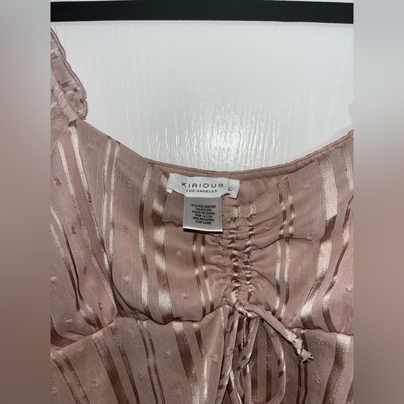 Kirious Long Sleeve Crop Top Pale Pink and Silver NWT — L - Picture 2 of 4